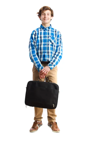 Teenager holding a suitecase — Stock Photo, Image