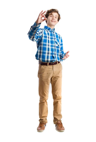 Teenager ok gesture — Stock Photo, Image