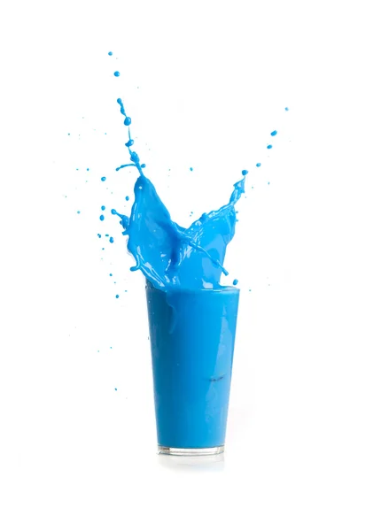 Colored liquid water splash in glass — Stock Photo, Image