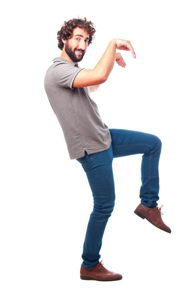 Gek jongeman dansen — Stockfoto