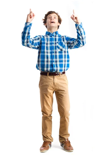 Young boy celebrating his success — Stock Photo, Image