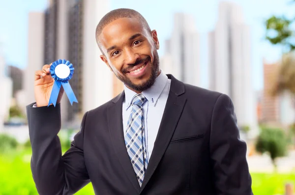 Young cool black man with a medal — Stock Photo, Image