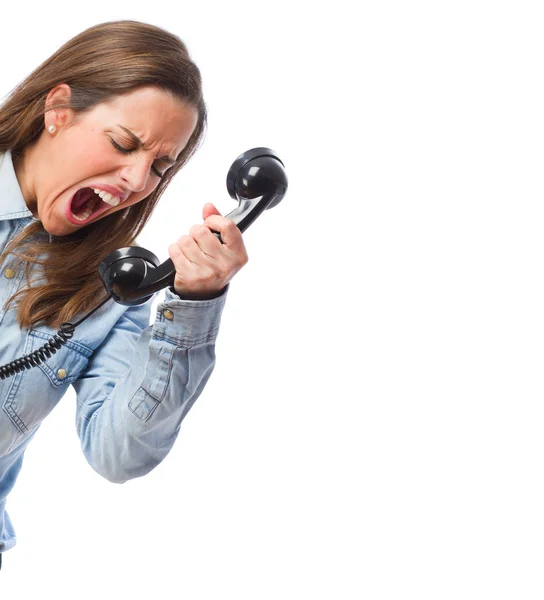 Jonge vrouw schreeuwen — Stockfoto