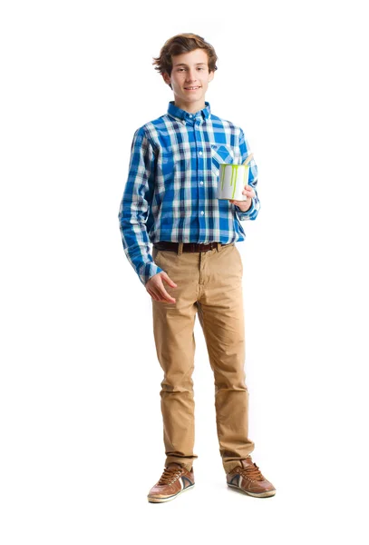 Teenager holding a paint can — Stock Photo, Image