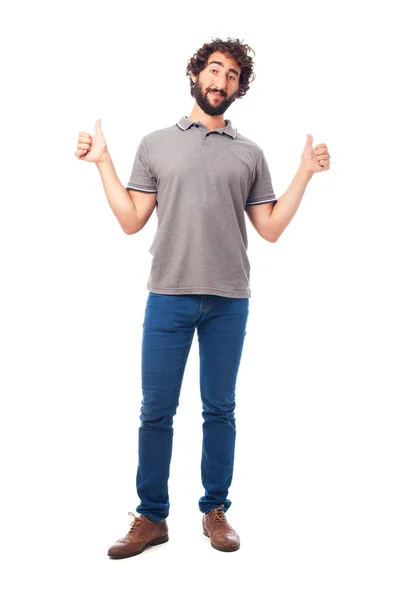 Young crazy man okay gesture — Stock Photo, Image