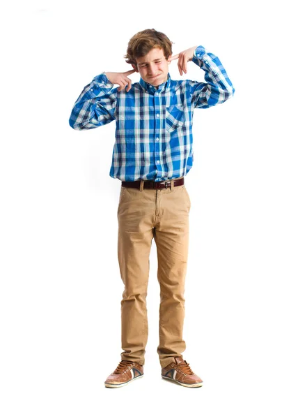 Jovem estressado menino — Fotografia de Stock