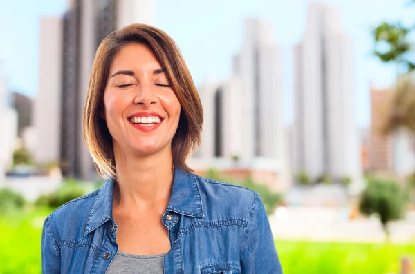 Joven cool mujer riendo —  Fotos de Stock