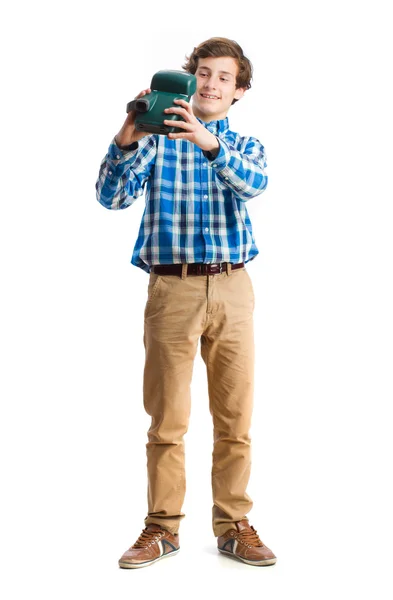 Teenager getting a photo — Stock Photo, Image