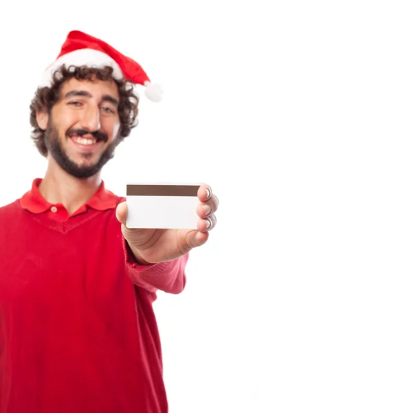Man with a credit card — Stock Photo, Image