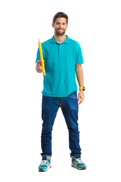 Guy holding a pencil — Stock Photo, Image