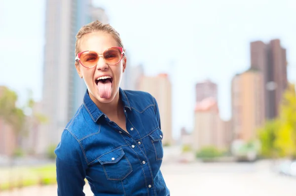 Young cool woman joking — Stock Photo, Image