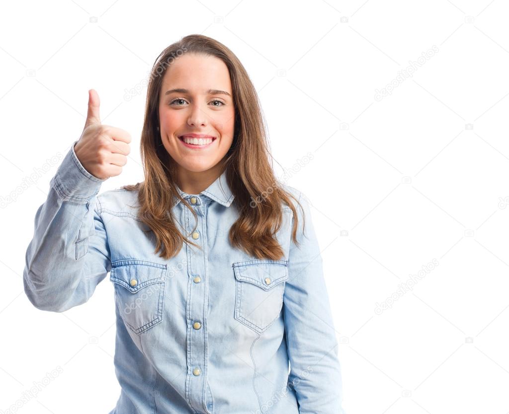 Young girl with thumbs up