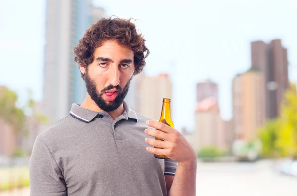 Young crazy man drunk concept — Stock Photo, Image