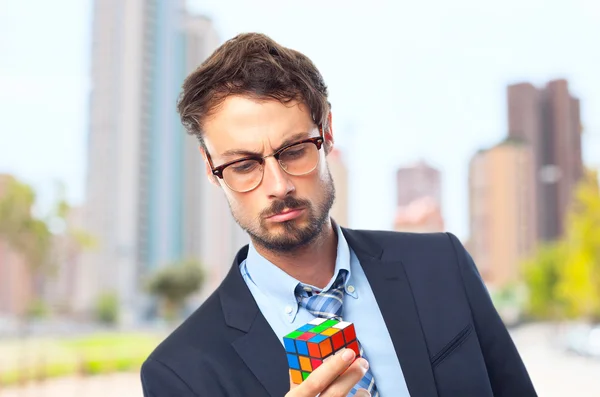 Young crazy businessman challenge — Stock Photo, Image