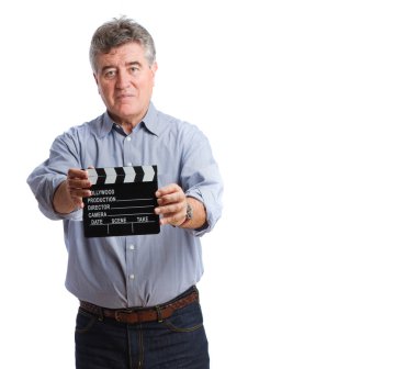 Elinde bir klaket tutan adam.