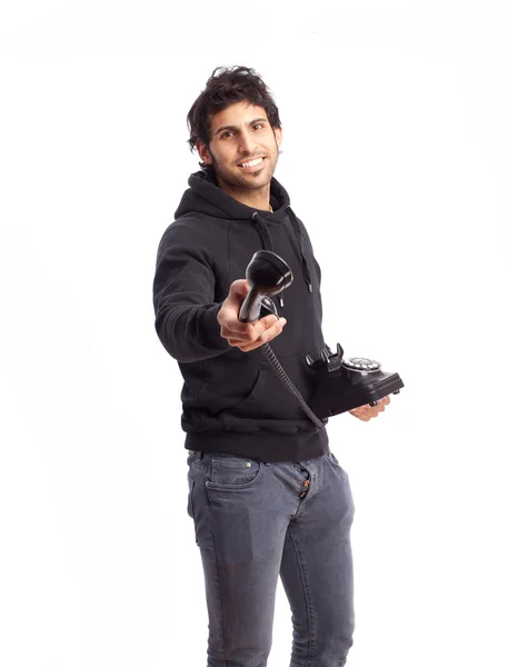 Man offering to answer the phone — Stock Photo, Image