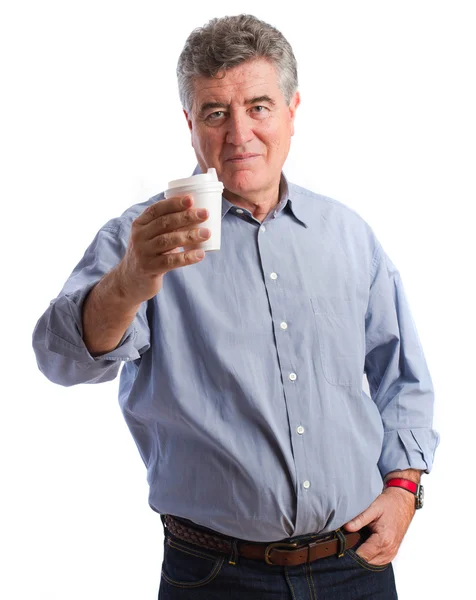 Homem oferecendo um café — Fotografia de Stock