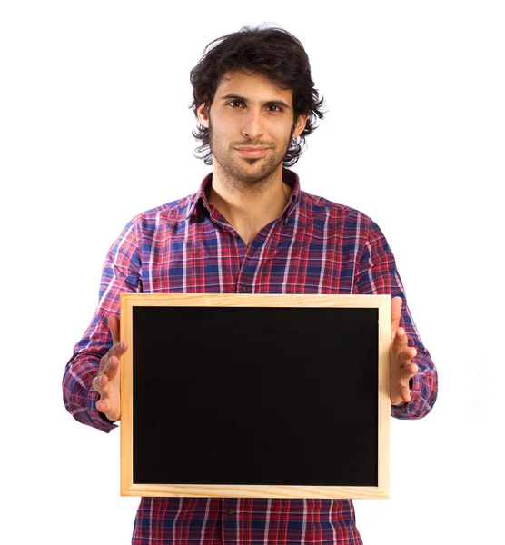 Hindu cool young man with a blackboard — Stock Photo, Image