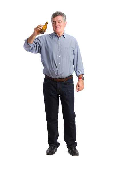 Man drinking a beer — Stock Photo, Image