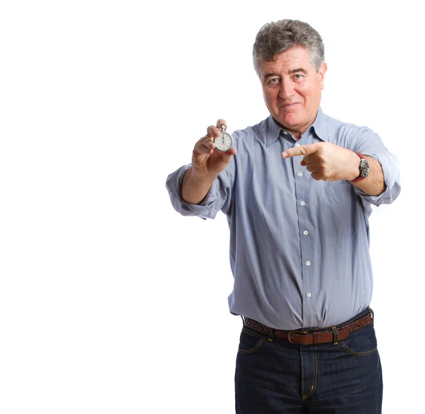 Hombre con un temporizador — Foto de Stock