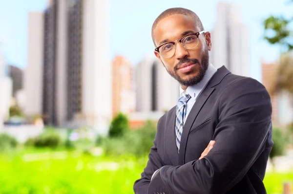 Jonge cool zwarte man intelligentie — Stockfoto