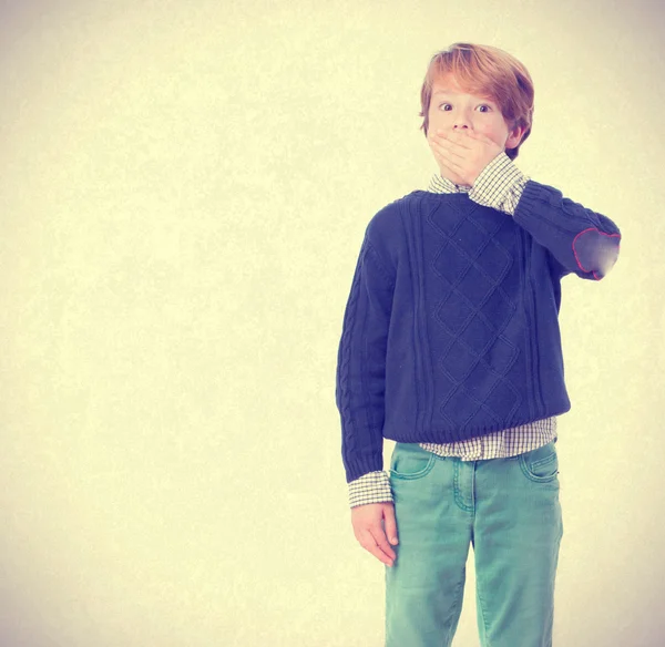 Child with astonish gesture — Stock Photo, Image