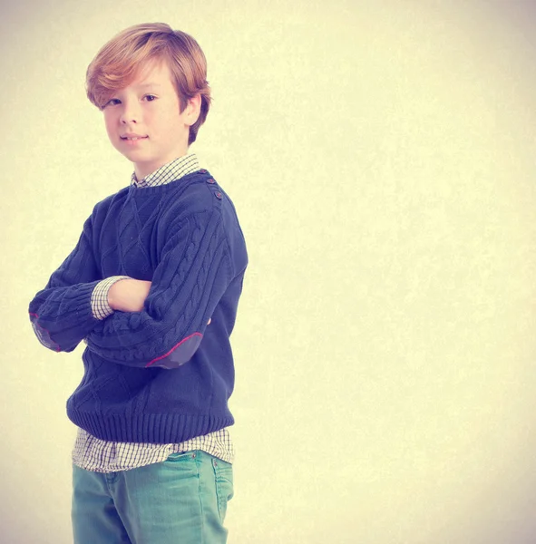 Boy posing with arms crossed — Stock Photo, Image