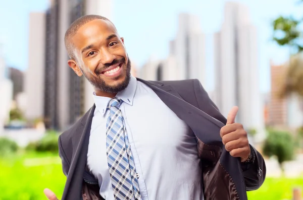 Young cool black man proud sign — Stock Photo, Image