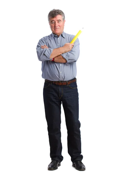 Proud man with a pencil — Stock Photo, Image