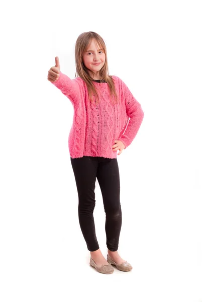 Mladá dívka pořádku gesto — Stock fotografie
