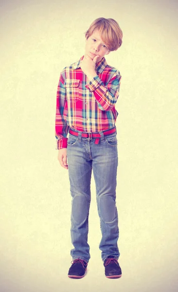 Pensive boy posing — Stock Photo, Image