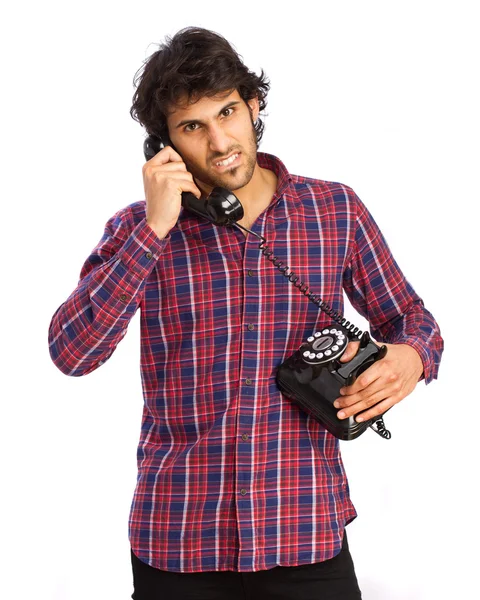 Hindu cool young man with a telephone — Stock Photo, Image