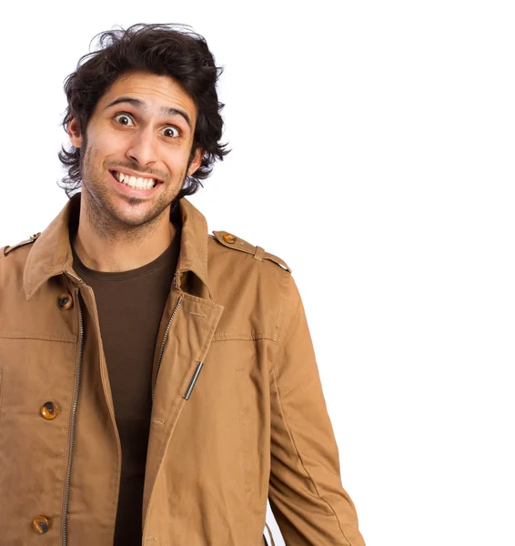 Hindoe cool jonge man die lacht gebaar — Stockfoto