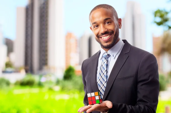 Young cool black man with a challenge — Stock Photo, Image