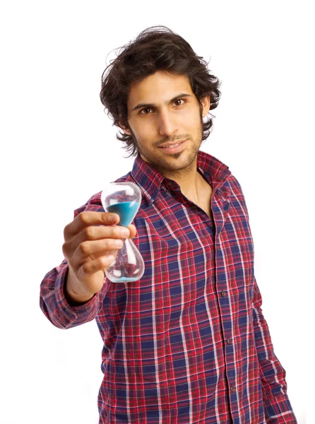 Hinduiska cool ung man med ett timglas — Stockfoto