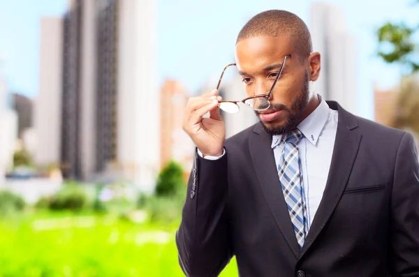 Young cool black man intelligence concept — Stock Photo, Image