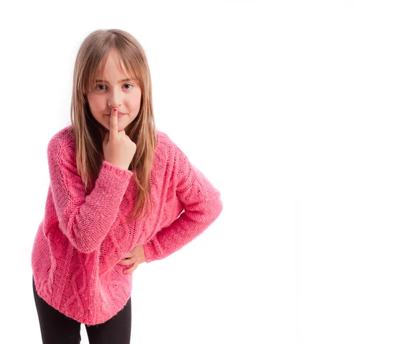 Jong meisje twijfel gebaar — Stockfoto