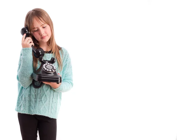 Menina com um telefone — Fotografia de Stock