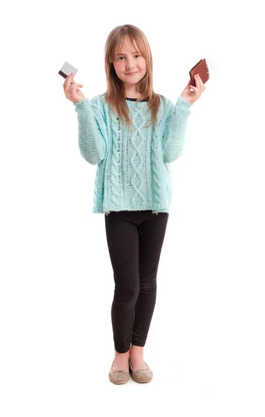 Young girl with a credit card — Stock Photo, Image