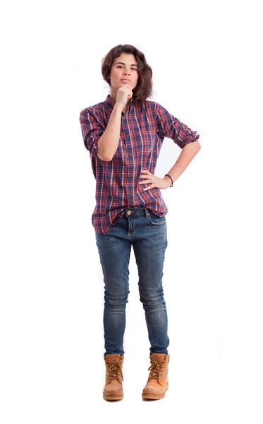 Young girl doubt gesture — Stock Photo, Image