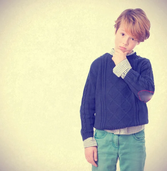 Doubtful child posing — Stock Photo, Image