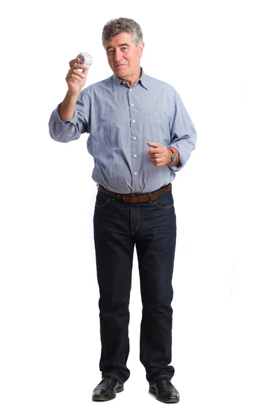 Man holding a die — Stock Photo, Image