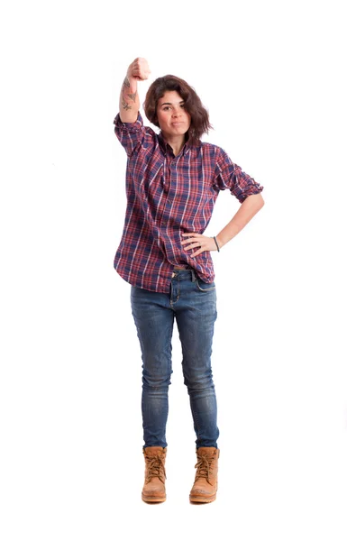 Girl loser gesture — Stock Photo, Image