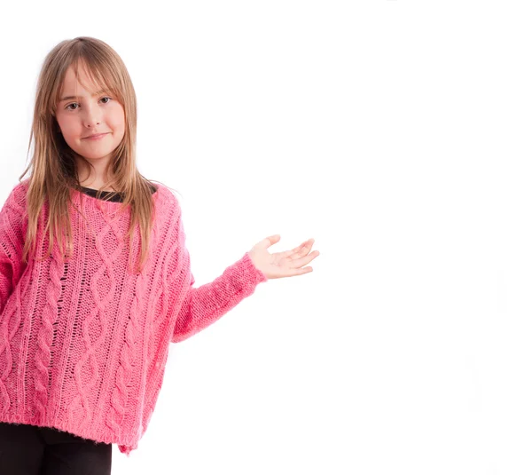 Young girl show gesture — Stock Photo, Image