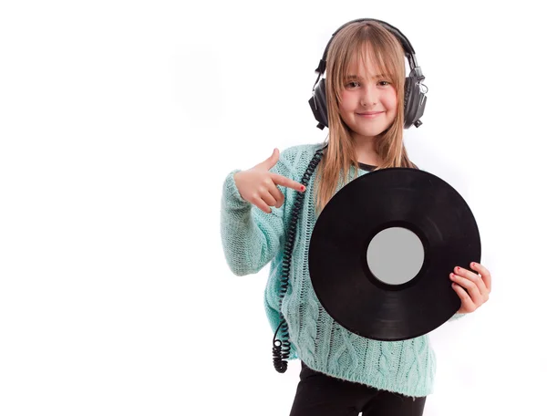 Young girl with a world globe — Stock Photo, Image