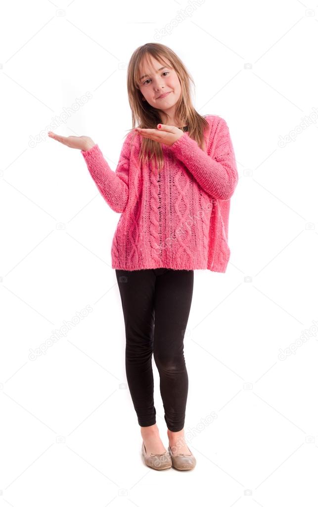 Young girl show gesture