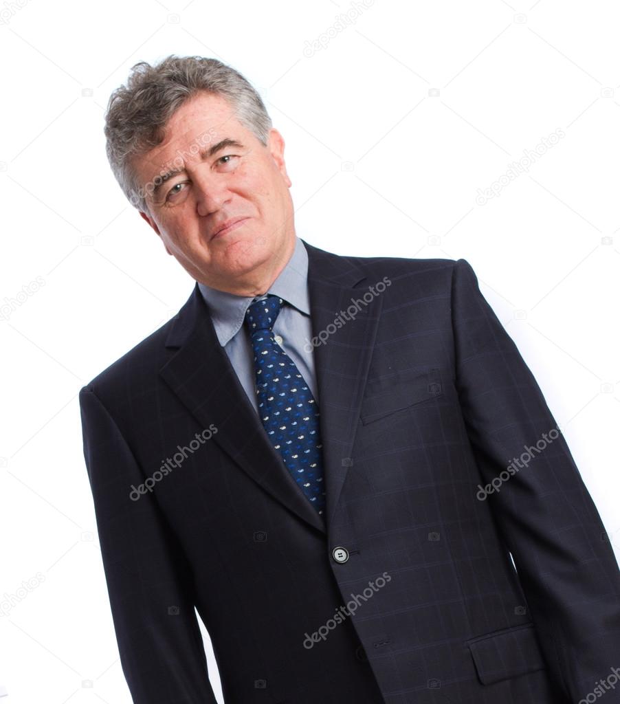 Happy businessman posing