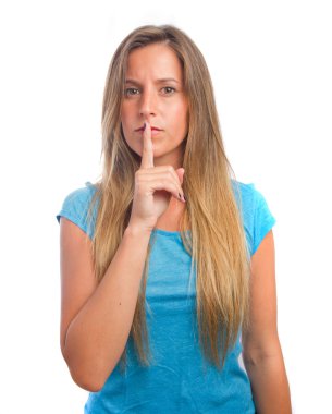 Kızgın kız sessizlik jest