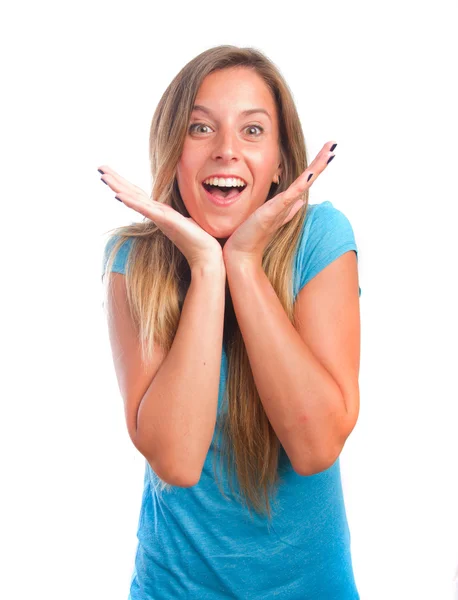 Chica feliz posando — Foto de Stock