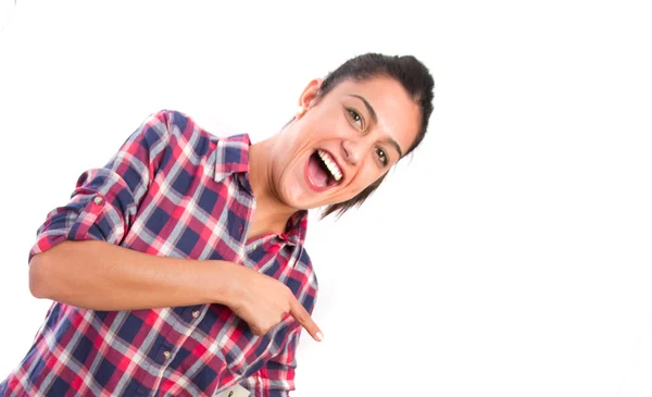 Смешной жест девушки — стоковое фото